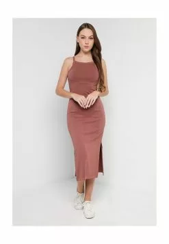 Old Navy Fitted Rib Knit Midi Cami Shift Dress