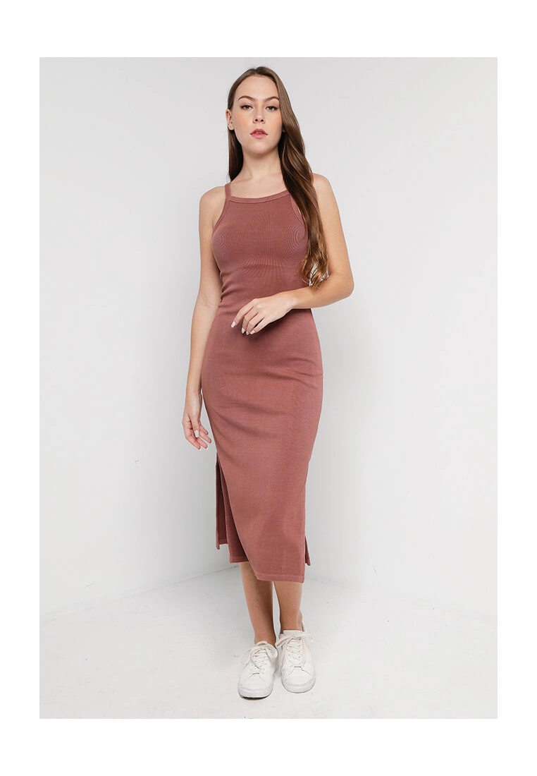 Old Navy Fitted Rib Knit Midi Cami Shift Dress 6 Old Navy Fitted Rib Knit Midi Cami Shift Dress - Billede 4