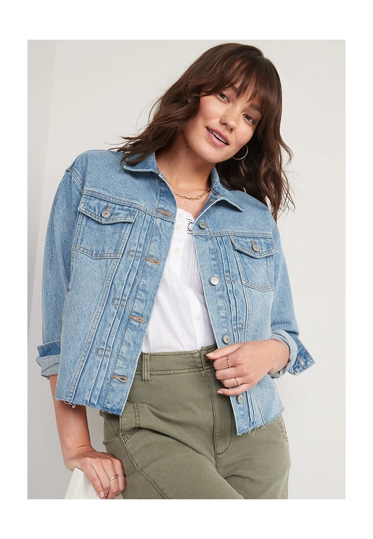 Old Navy Relaxed Classic Cutoff Denim Jacket 5 Old Navy Relaxed Classic Cutoff Denim Jacket - Billede 3