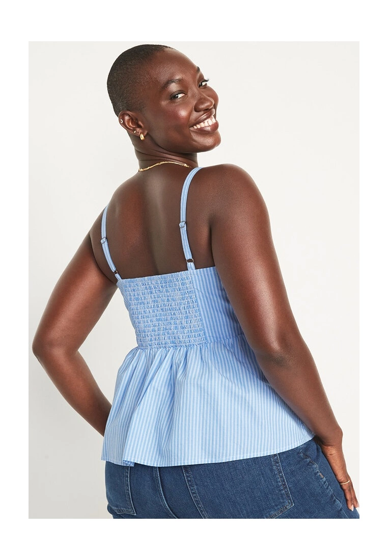 Old Navy Striped Smocked Babydoll Cami Swing Top 6 Old Navy Striped Smocked Babydoll Cami Swing Top - Billede 4